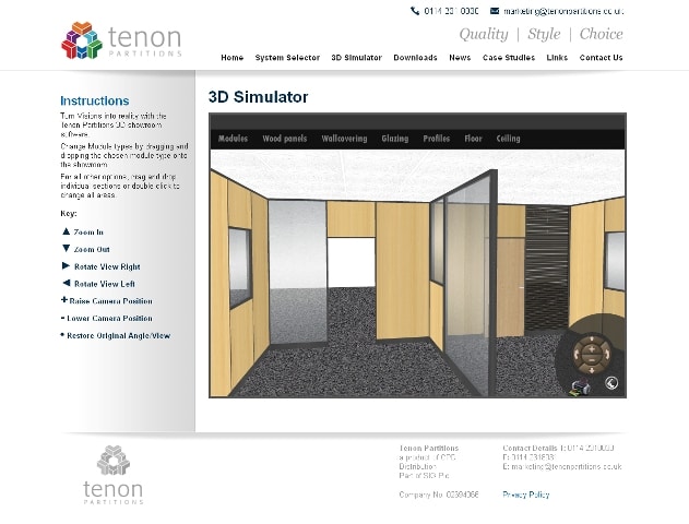 Tenon Partitions offers 3D office fit-out simulator