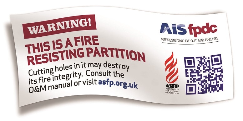 New labeling for fire stopping partitions
