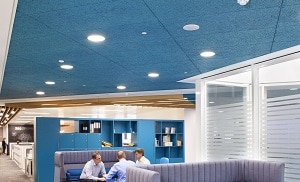 Knauf AMF ceilings brings colour to Post Office HQ
