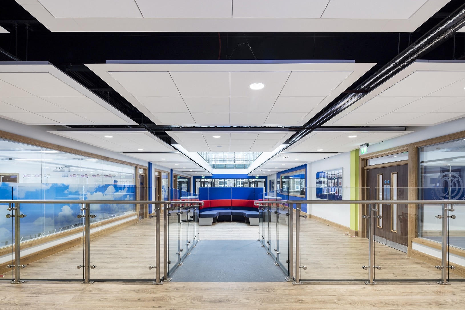 Metal and mineral fibre ceiling systems installed at Welsh school