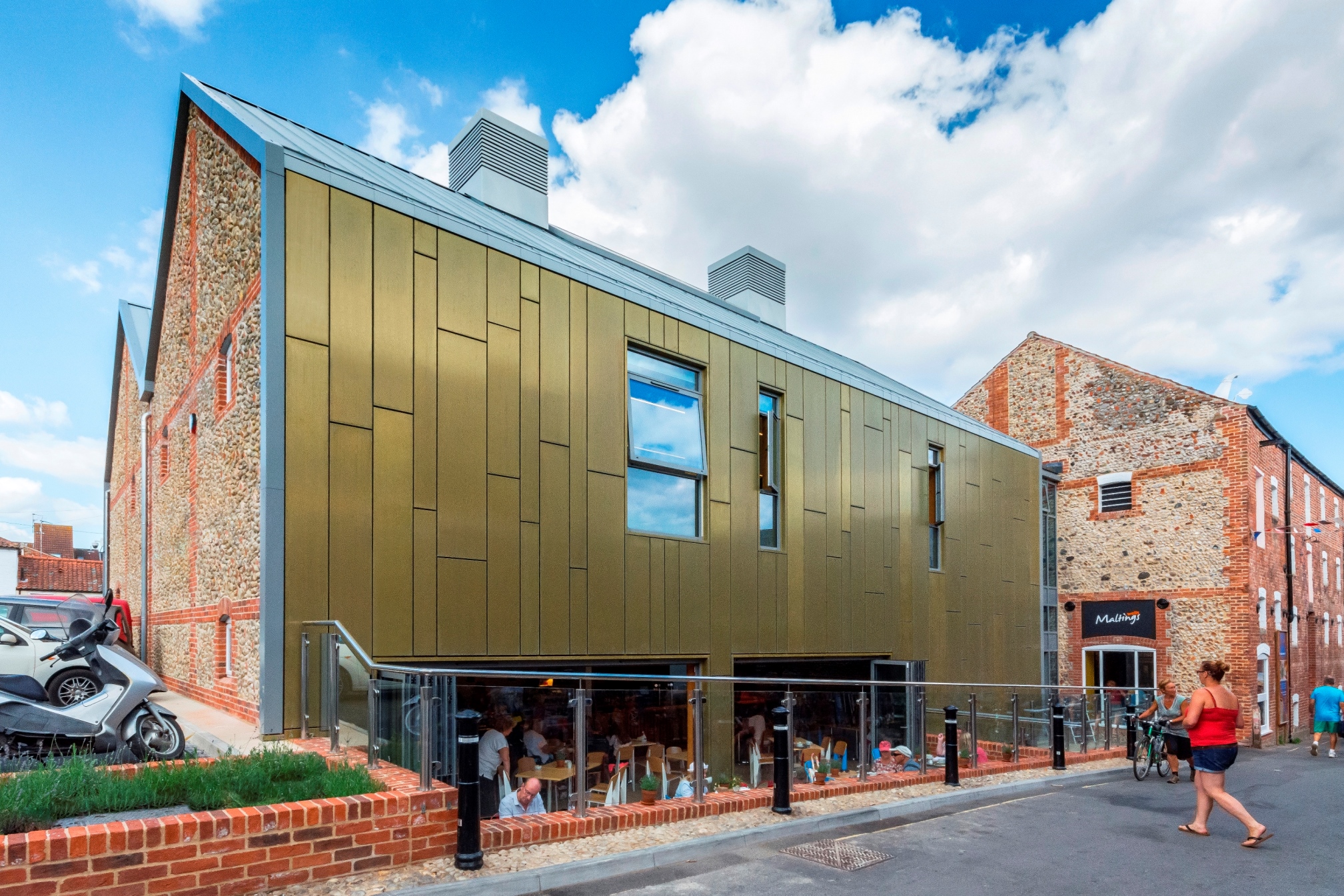 Proteus Facades brass rainscreen cladding panels features Norfolk heritage centre 