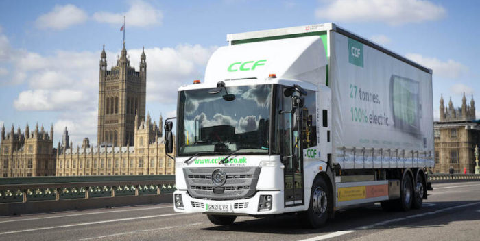 CCF adds UK’s first 27 tonne Zero Emission Vehicle to London delivery fleet