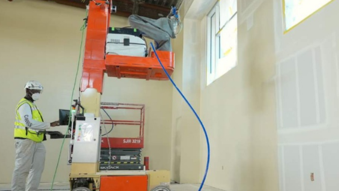 Drywall finishing robot saves time, prevents injuries