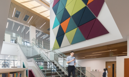 Pontypridd riverside scheme showcases Rockfon to the power of three
