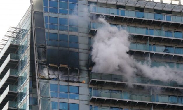 Fire breaks out in high rise block of offices and flats in London