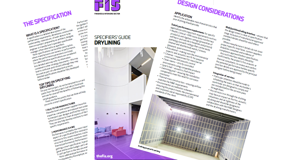 FIS launch Specifiers Guide to Drylining