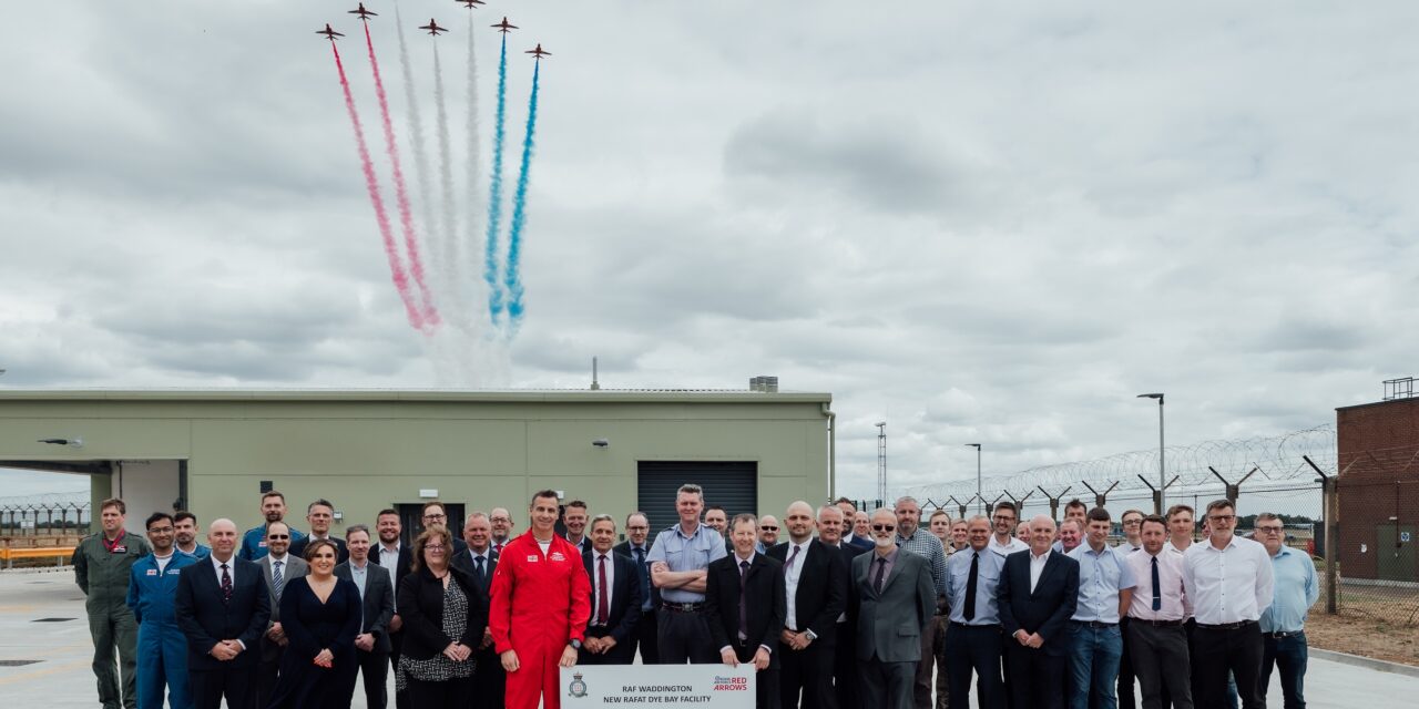 Red Arrows celebrate opening of new Dye Bay facility with fly-past